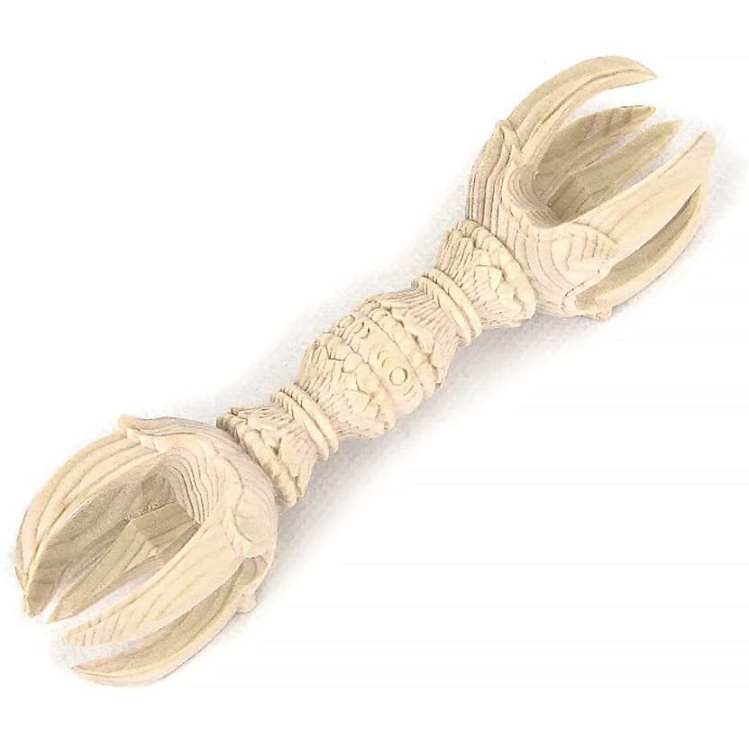 【法器】五鈷杵 12cm 木彫仏具 桧木製拍卖