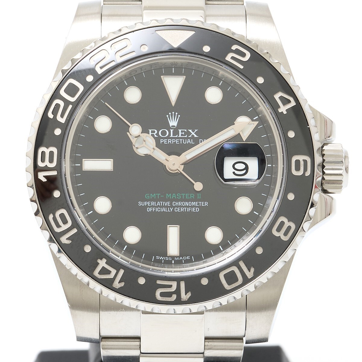 【1年間保証・仕上げ済】ROLEX ロレックス オイスターパーペチュアル・GMTマスターII 116710LN Z番 SS ブラック×シルバー 自動巻き 腕時計拍卖