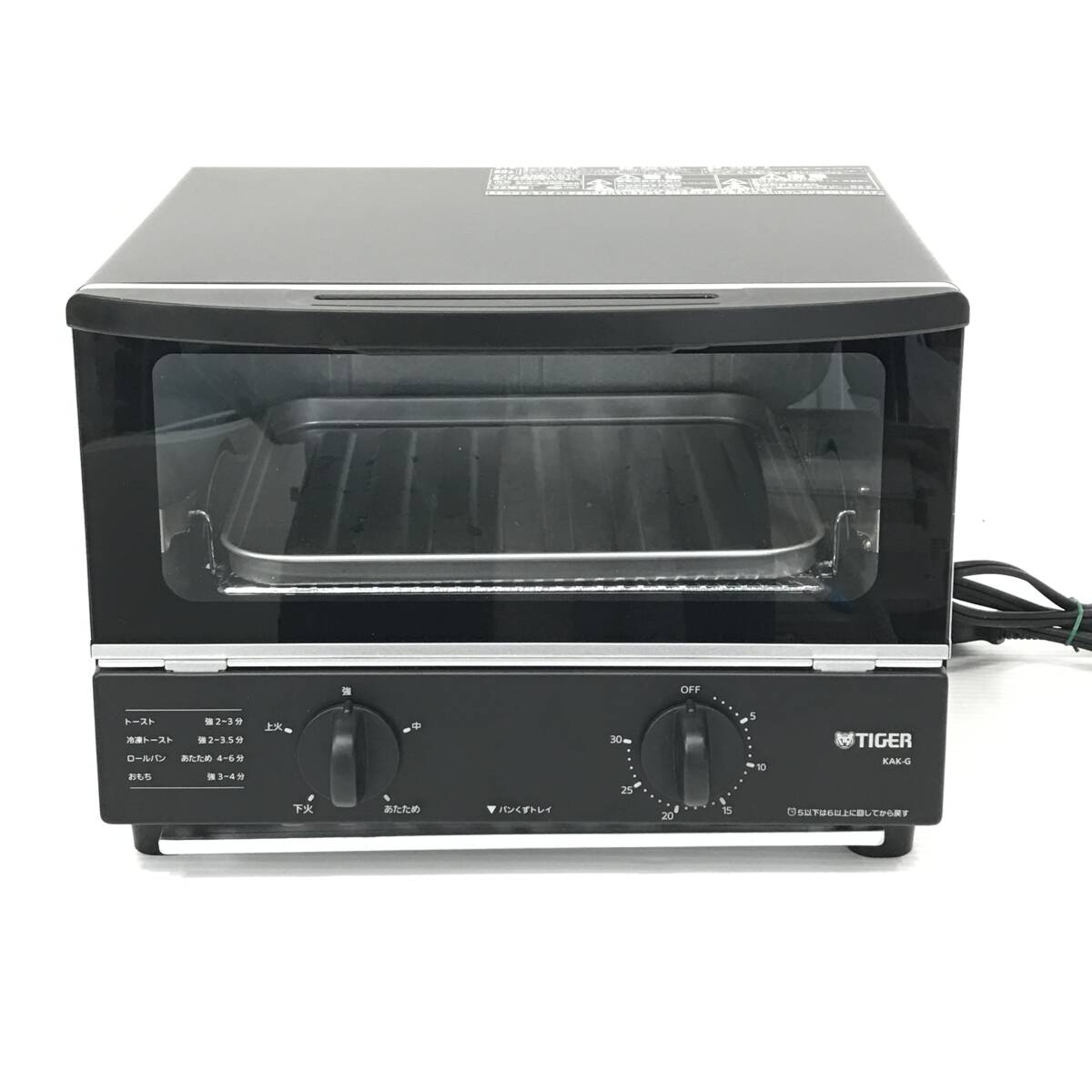24K632 ジ3 TIGER タイガー オーブントースター KAK-G101 ブラック ワイド庫内 火力5段階切替 中古 美品拍卖
