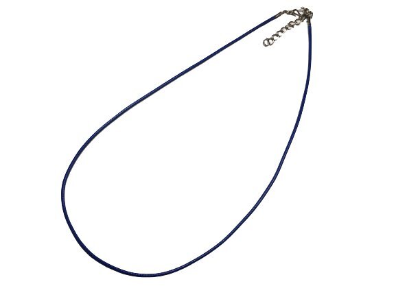 ネックレスのみ ブルー 2mm幅 長さ45cm 高強度 編み込みナイロン素材 レザー風 アクセサリー ペンダント拍卖