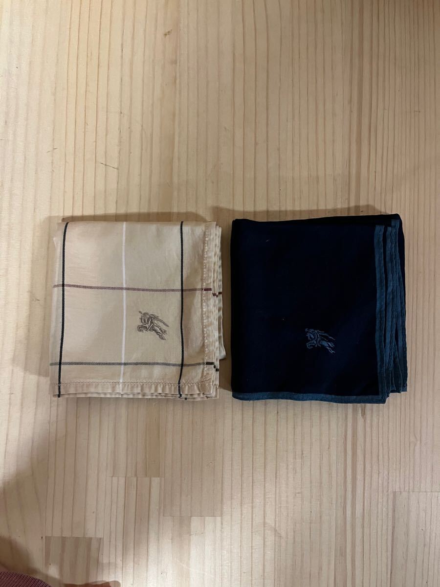 BURBERRY バーバリー ハンカチ 2枚セット ガーゼ 紳士用 まとめて拍卖