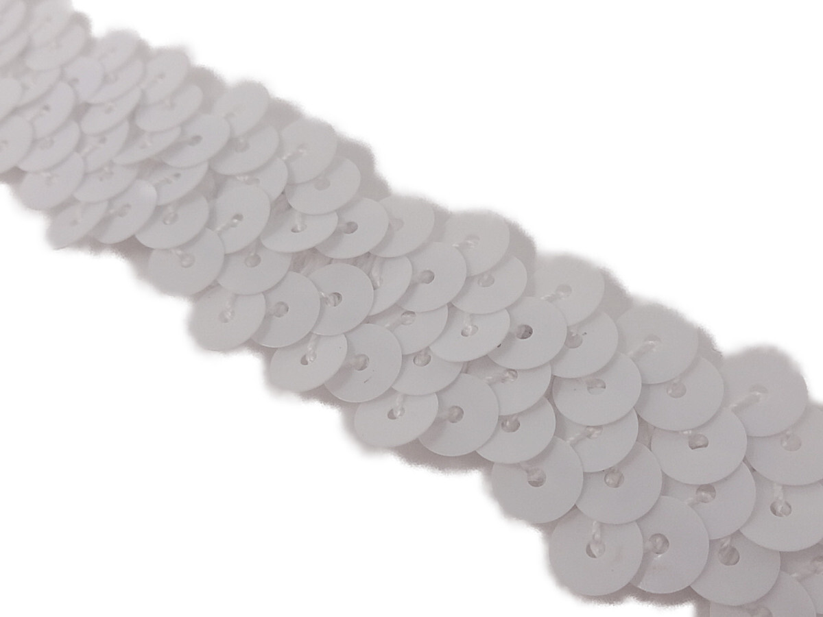 キラリ手芸部 No.2001_スパンコールブレード 手芸用_白色_幅2cm×2m巻き シークイン sequin拍卖