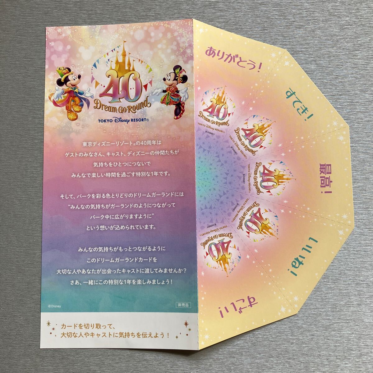 ② 東京ディズニーランド 40周年 ドリームガーランドカード 非売品 送料110円 即決 ガーランド拍卖