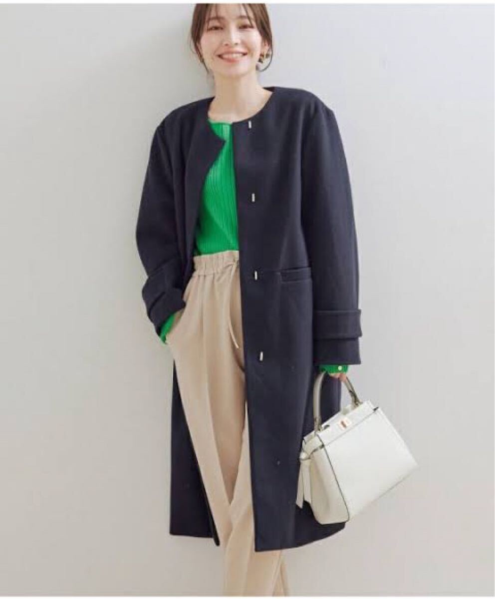 送料無料 【sustainable】VIS ビス ノーカラー ジャージ メルトンコート拍卖