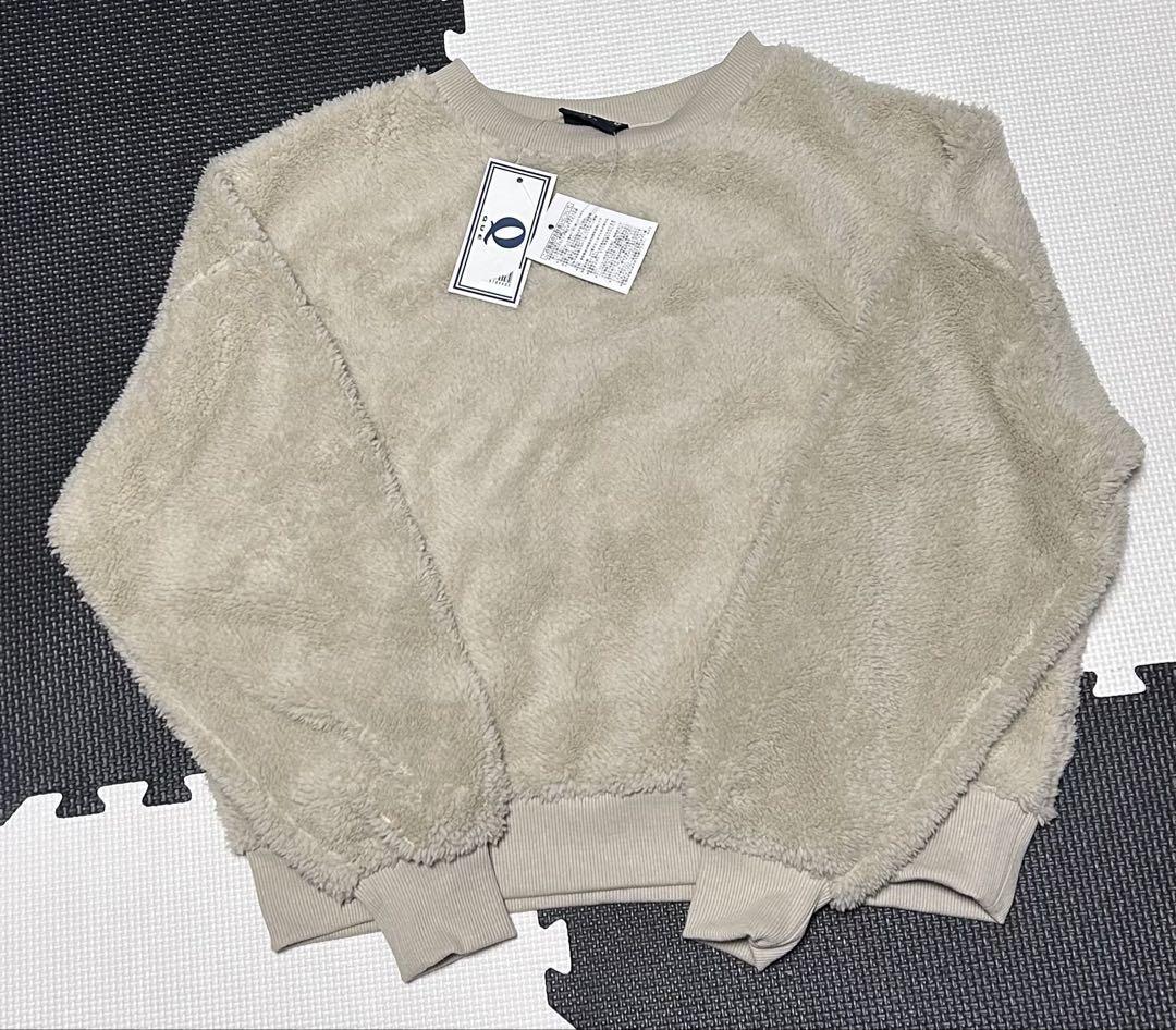 QUE キュー ニット セーター Sサイズ 新品 ベージュ 匿名配送 ボア拍卖