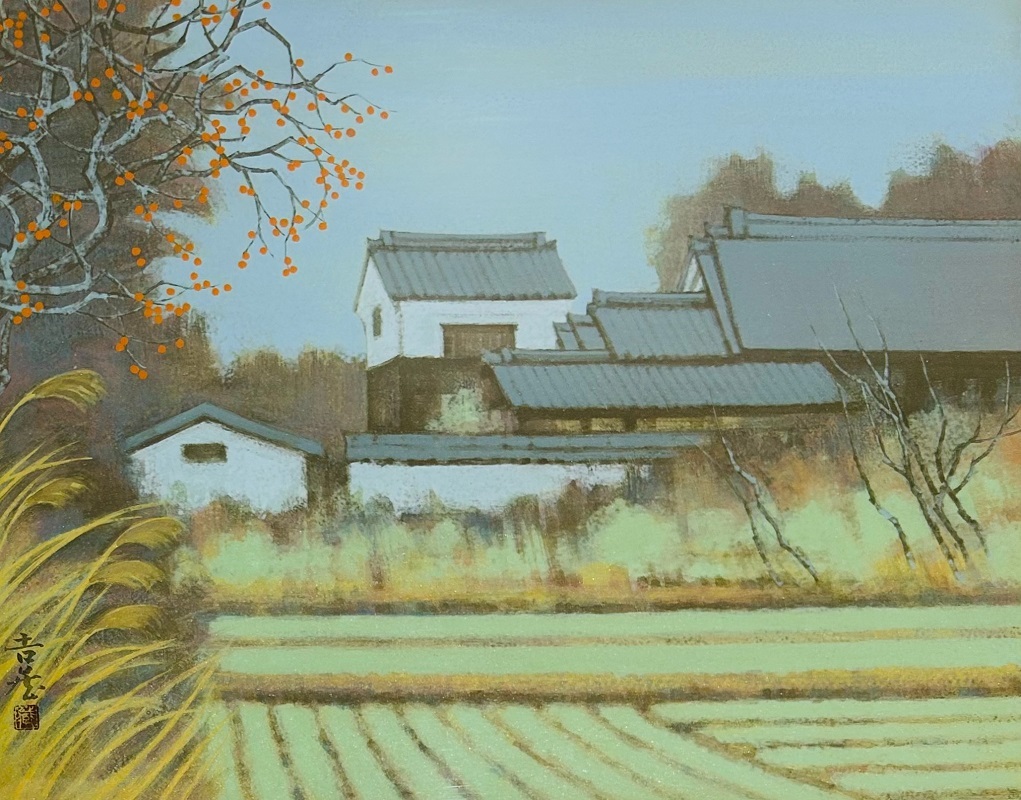 【 真作保証・送料無料 】 黒沢吉蔵 「大和晩秋」 日本画 10P拍卖