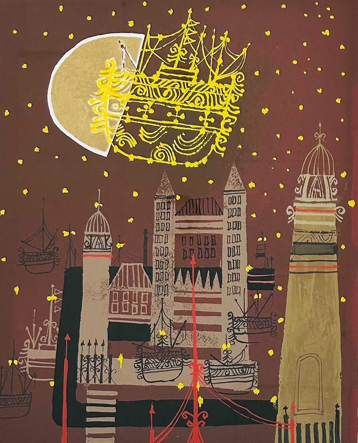 【 真作保証・送料無料 】 早川義孝 「星船の詩」 シルクスクリーン拍卖