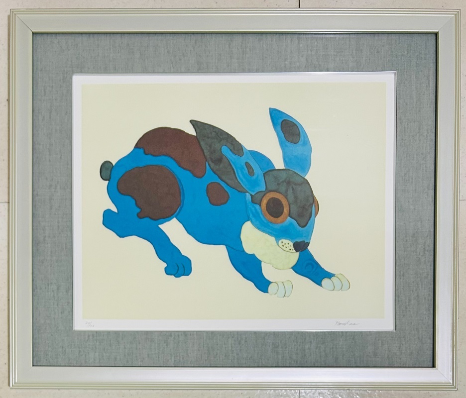 【 真作保証・送料無料 】 河嶋淳司 「跳兎」 リトグラフ ed:100部拍卖