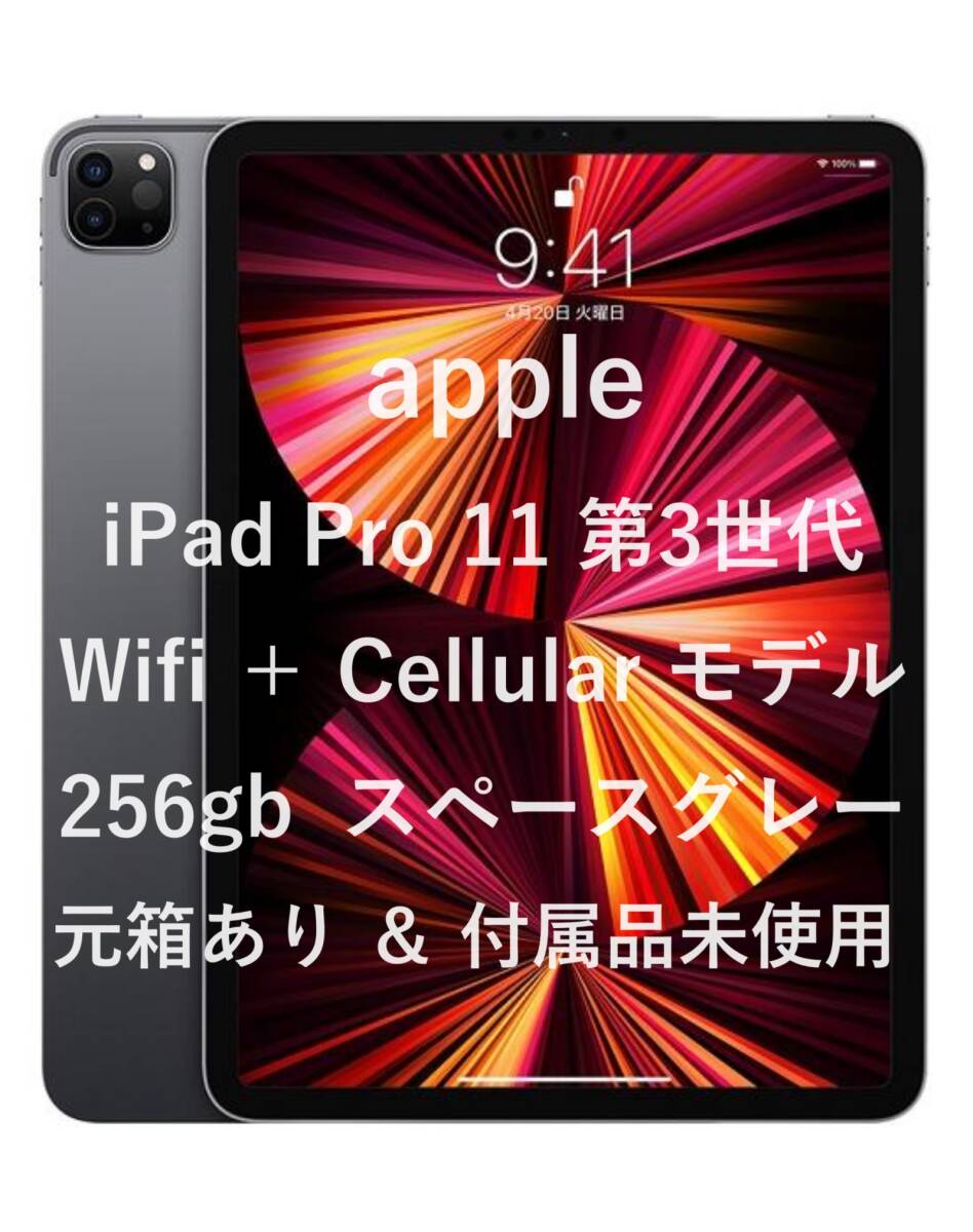 【最終値下げ!】【週末は4,000円オフクーポン利用可】Apple iPad Pro 11 第3世代 256gb Wifi + Cellular スペースグレー拍卖