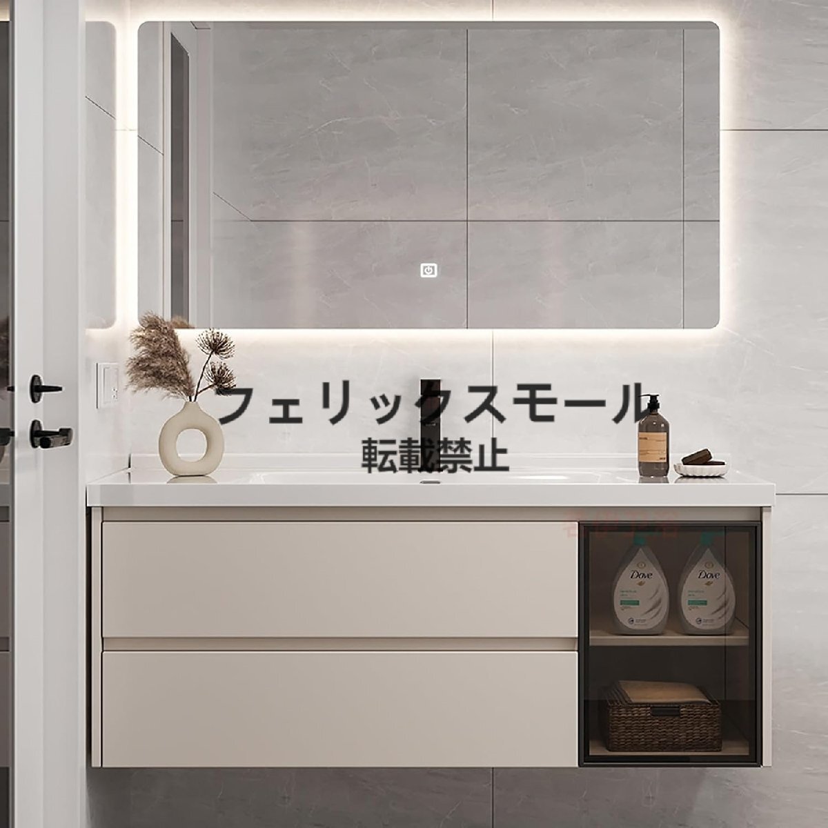 洗面台 洗面化粧台 小さな洗面化粧台 ミラーキャビネット シンク化粧台キャビネット付き洗面化粧台 モダンなアンダーマウント (100cm)拍卖