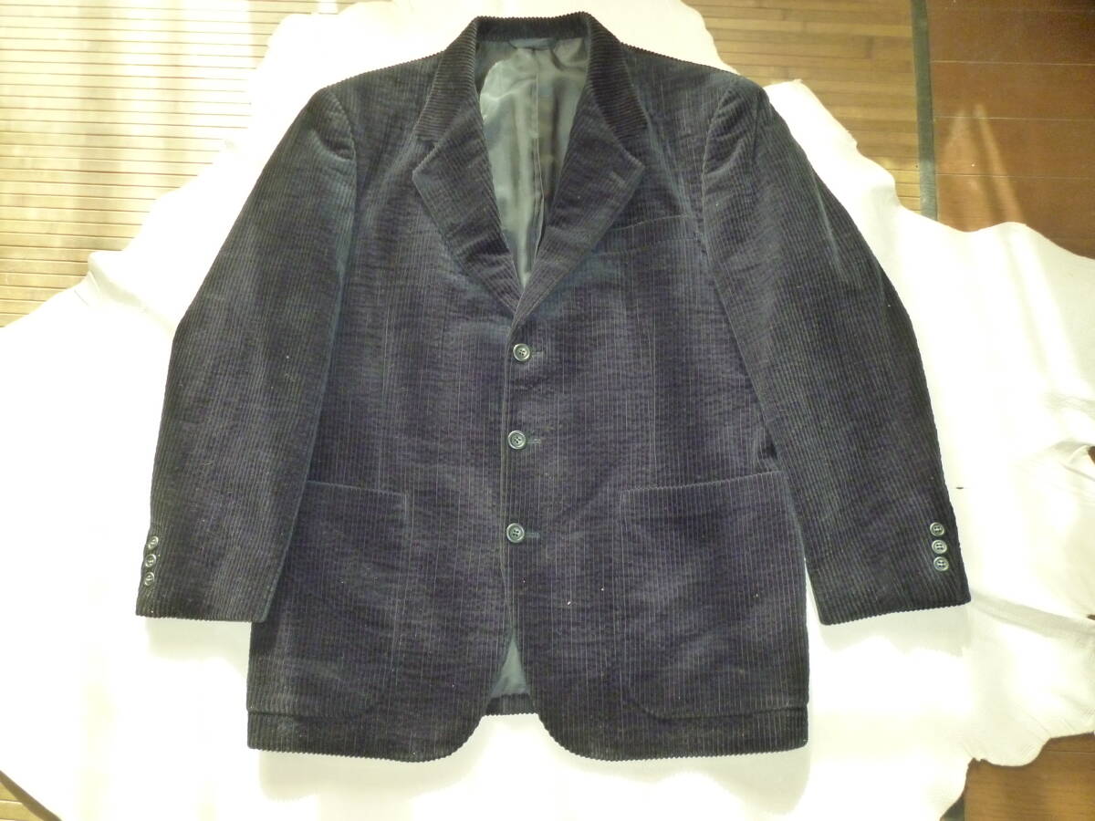 952-79♂:DANIEL HECHTER ダニエルエシュテル 太コールテーラードジャケット 日本製 size.M 色黒拍卖