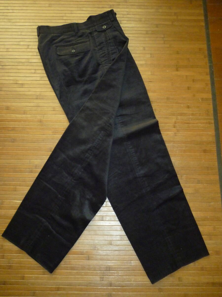 150-79♂:DANIEL HECHTER ダニエルエシュテル ベルベットスラックス 日本製 size.79 色.ネービー拍卖