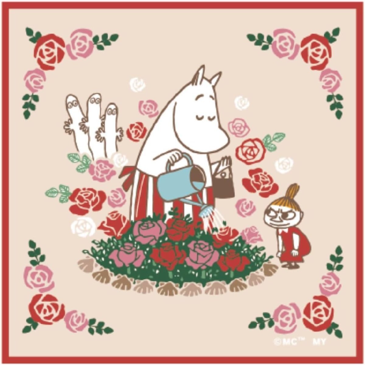 ムーミン ミニハンカチ ローズガーデン 15x15cm MOOMIN リトルミイ スナフキン ニョロニョロ ハンドタオル拍卖