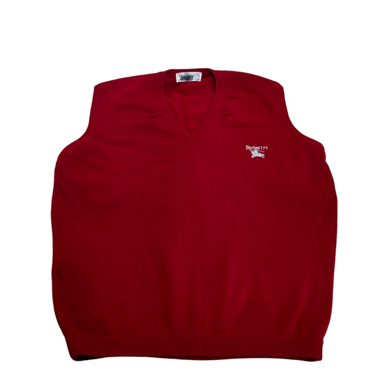 古着 Burberrys ニットベスト ニットセーター ヴィンテージ 80s スコットランド製 ラムウール拍卖