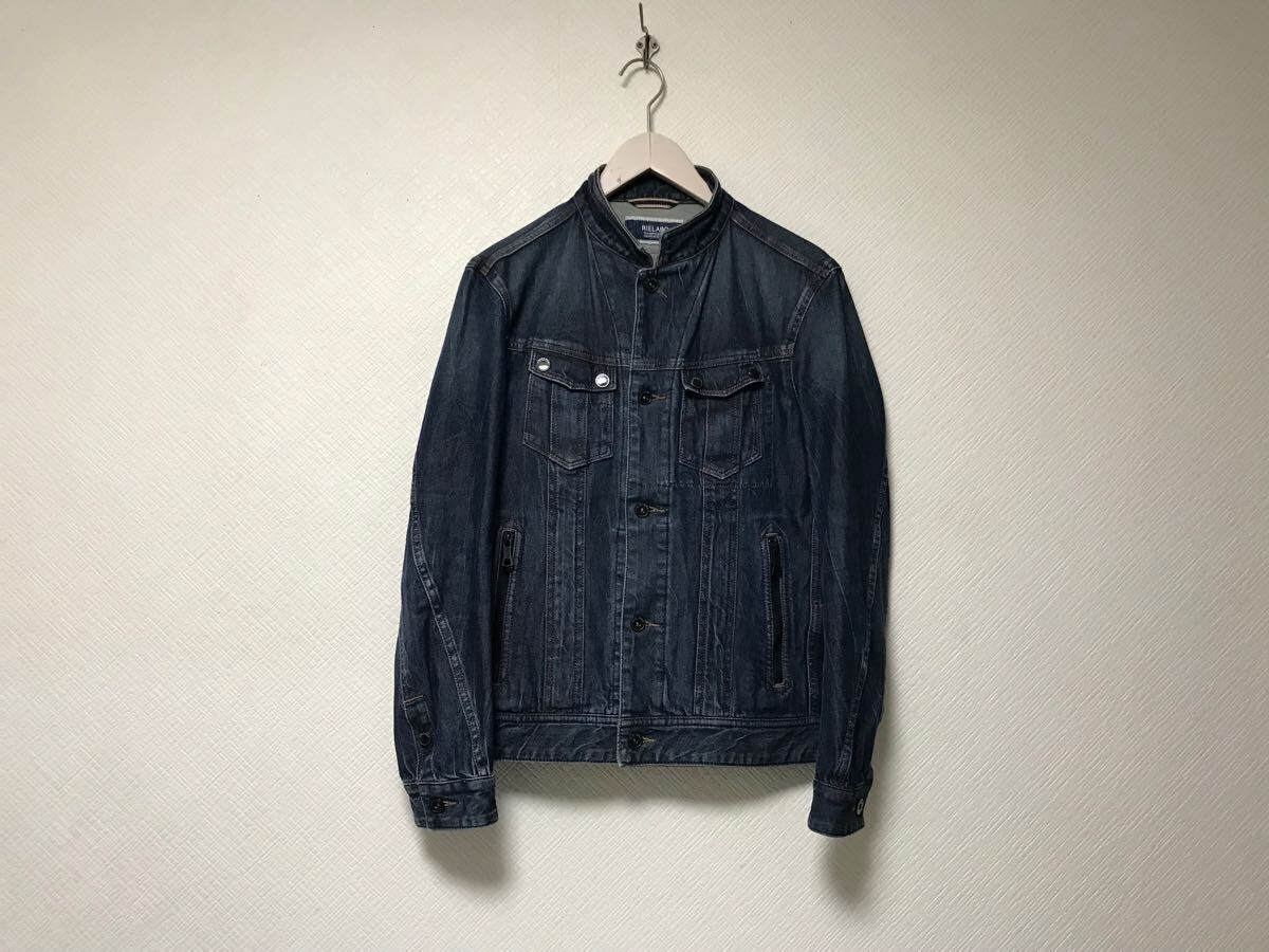 本物リエラボRIEALABOニコルNICOLEニコルクラブフォーメンデニムジャケット長袖サーフアメカジメンズ紺ネイビー46Mライダースバイカー拍卖