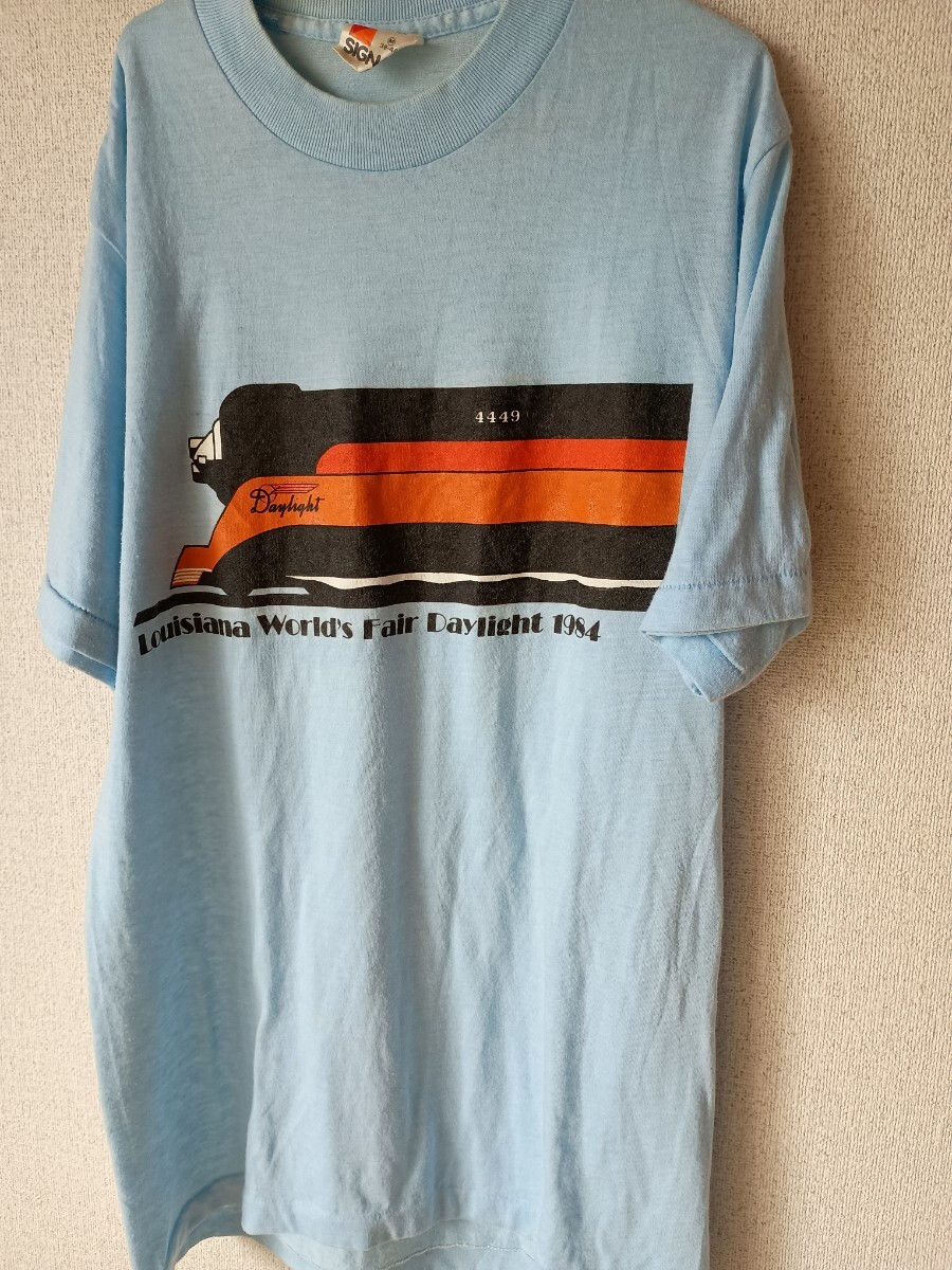 Tシャツ 80s ルイジアナワールドフェアデイライト1984 ルイジアナ 汽車 列車 鉄道 レール 4449 半袖拍卖