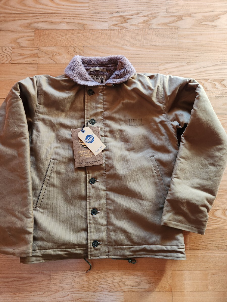 送料込★東洋 Buzz Rickson's バズリクソンズ BR15345 Type N-1 Khaki DEPARTMENT DEMOTEX-ED デッキジャケット アルパカ カーキ 42拍卖