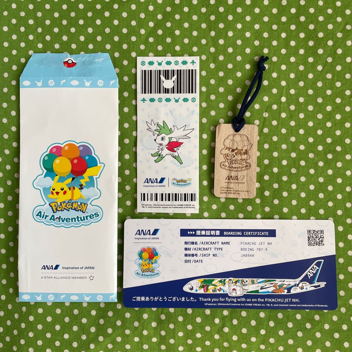 ♪ANA 全日空 ポケモンジェット 搭乗証明書 JA894A*シェイミ スカイフォルム♪国際線 ポケットモンスター拍卖