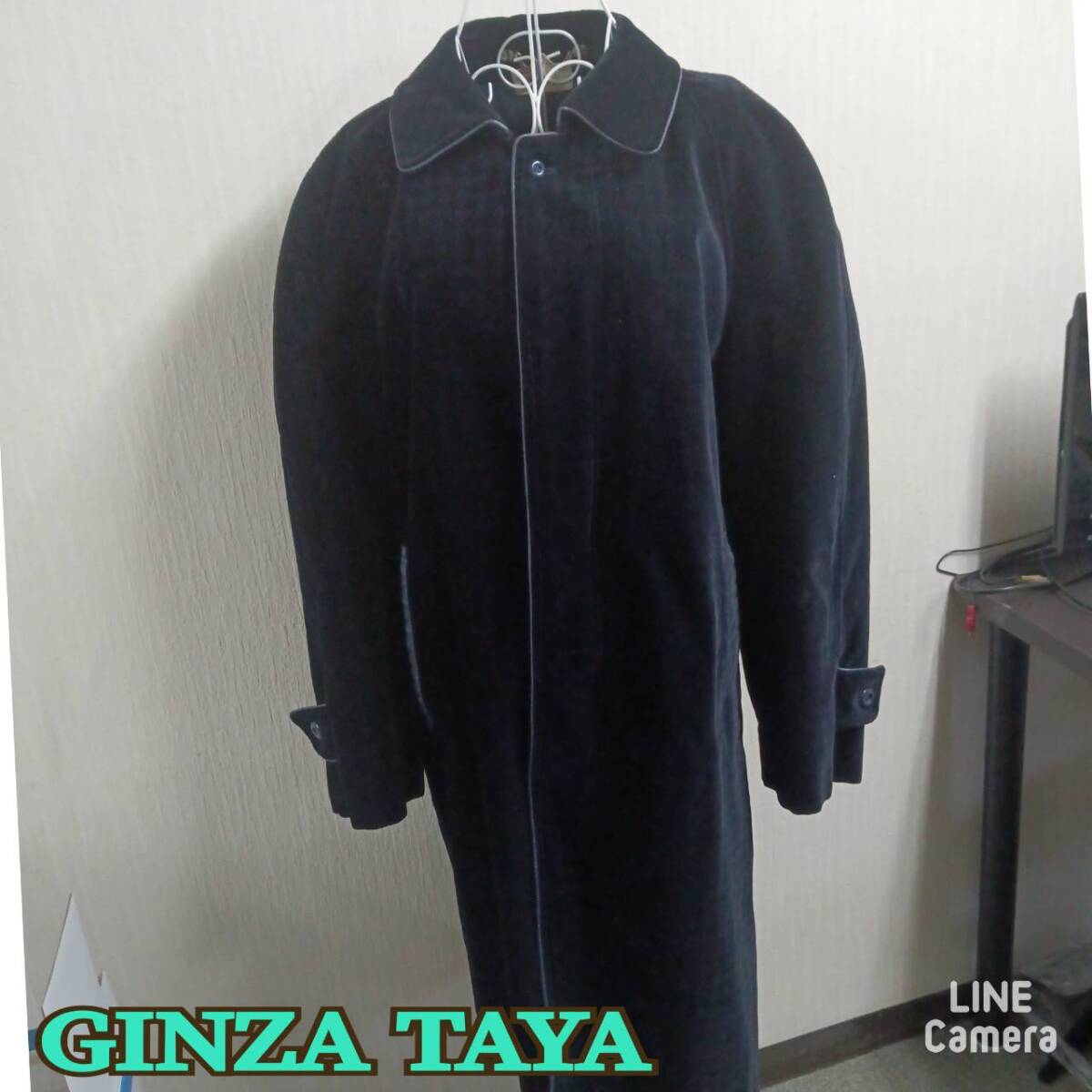 GINZA TAYA ◆ ビジネス ロングコート ネイビー系 綿 100% ◆ 銀座 田屋 ◆ メンズ アウター 拍卖