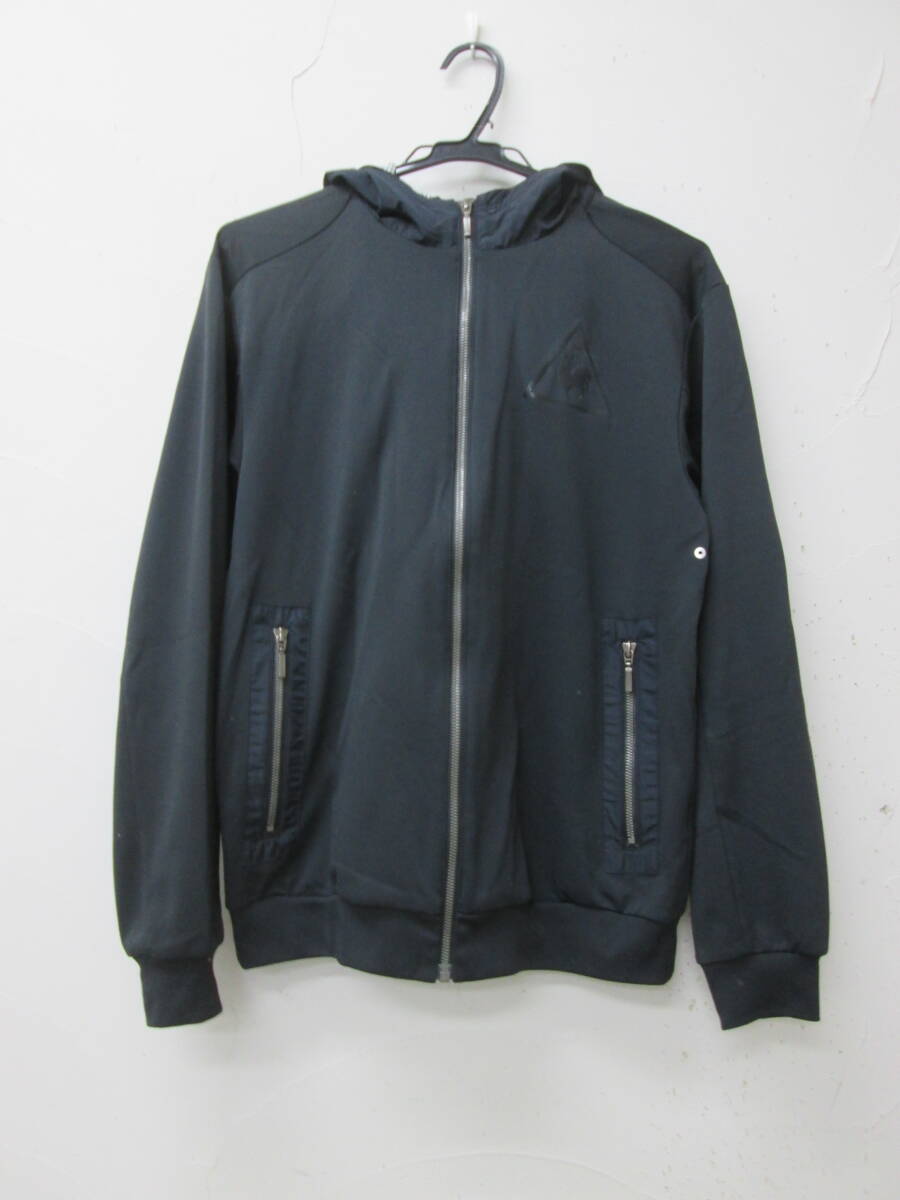 (54)♪lecoqsportif GOLF COLLECTION ルコック ゴルフ ジップアップパーカー レディース サイズL ブラック拍卖