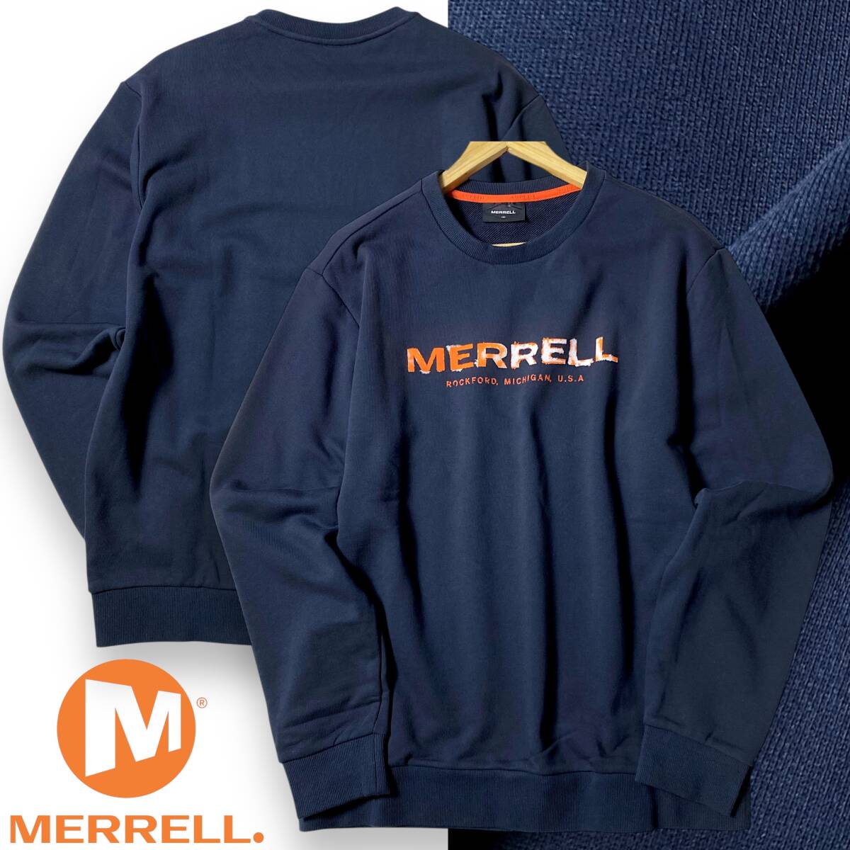 【105/XL】新品 メレル ビッグロゴ ストレッチ 長袖プルオーバー クルーネック スウェット MERRELL 秋冬 オーバーサイズ◆R2011拍卖