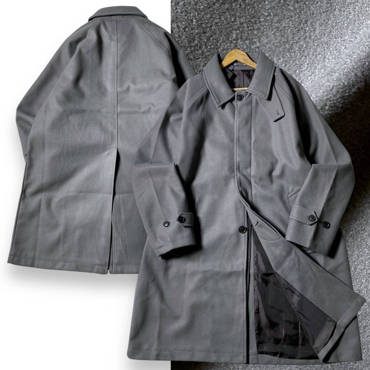 【L】新品 スクエアサークル モヘアライク エアリーメルトン ステンカラーコート SQUARE CIRCLE ビジネスカジュアル ◆R2074拍卖