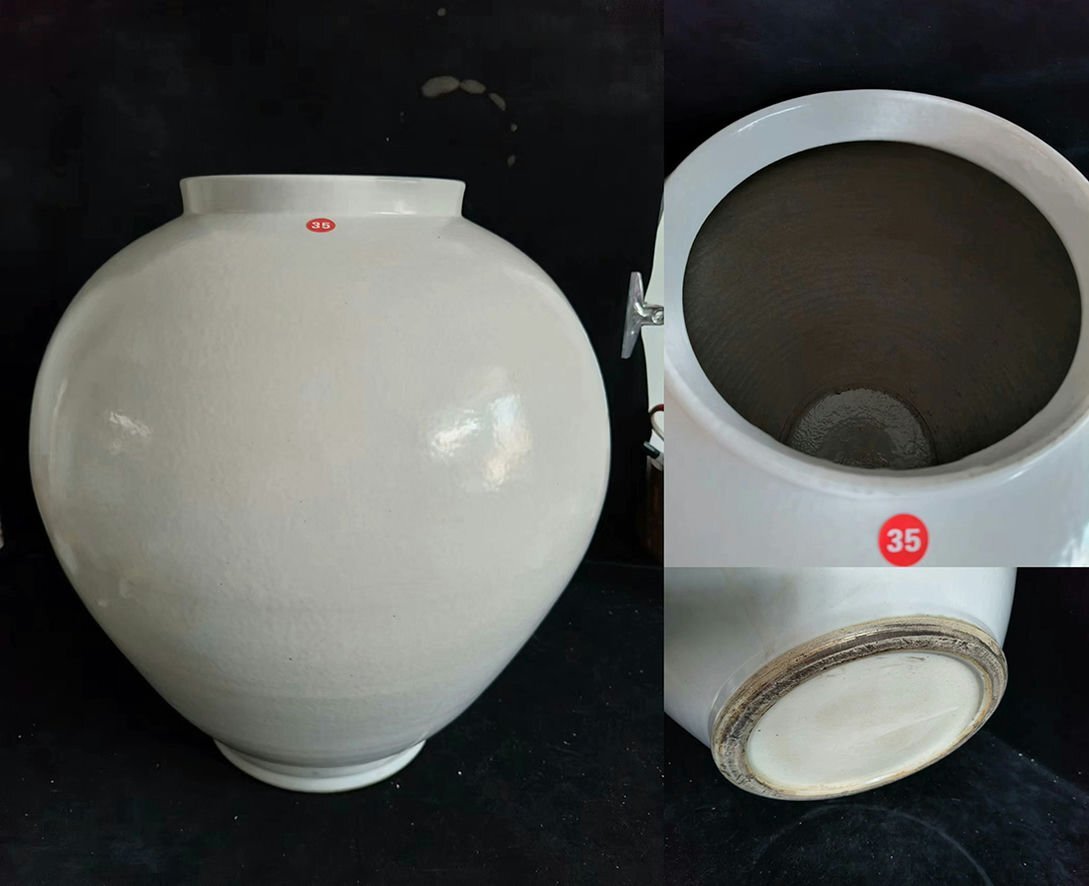 ▼渡鶴羽▼P938珍品旧蔵 朝鮮 高麗磁 朝鮮古陶磁器 古高麗 李朝時代 高麗白磁大壺拍卖