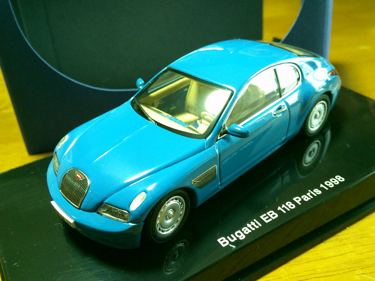 オートアート 1/43 「 ブガッティ・EB118 」 フレンチ・レーシングブルー 1998y パリモーターショー・送料 500円(レターパック発送)拍卖
