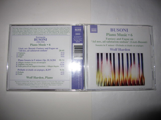 ブゾーニ:ピアノ作品集第6集/「アド・ノス、アド・サルタレム・ウンダム」による幻想曲とフーガ/ピアノ・ソナタ他 ヴォルフ・ハーデンNAXOS拍卖