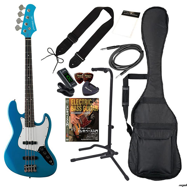 【スタンダードなボディサイズとネックの太さで初心者にも最適】初心者向けエレキベース ソフトケース・チューナー・ストラップ付き拍卖