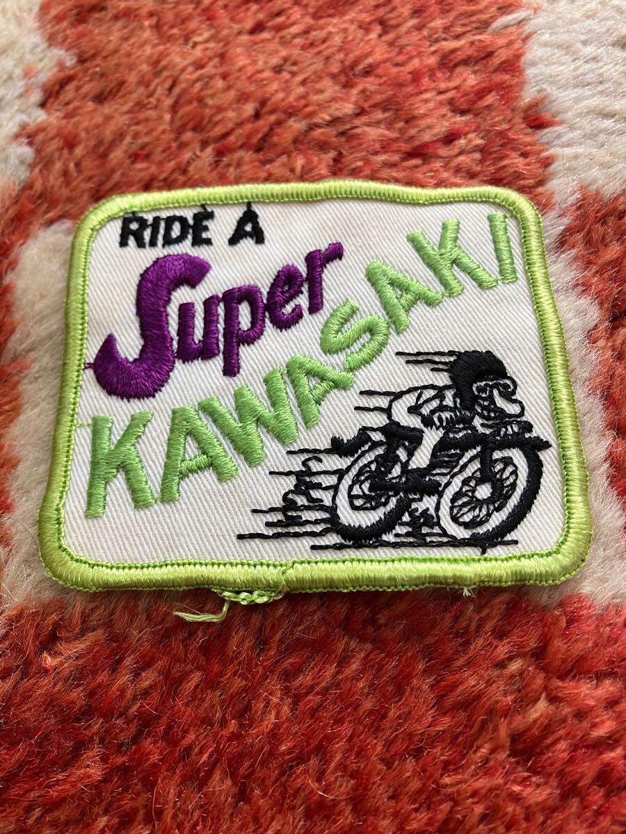 NOS 1970's Ride a super Kawasaki patch ビンテージ ヴィンテージ カワサキ パッチ ワッペン 当時物 z400fx z1 z2 KZ 拍卖