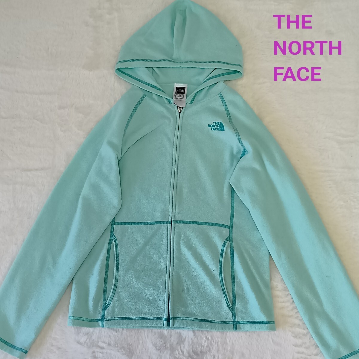THE NORTH FACE ノースフェイス フリース パーカー ミント GIRLS14/16 ★1000拍卖