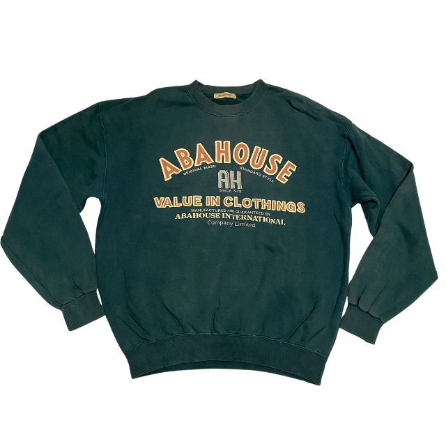 アバハウス スウェット 激レア ビッグロゴ デカロゴ 当時物 トレーナー ABA HOUSE 入手困難 ヴィンテージ 日本製 雅瀬1150拍卖