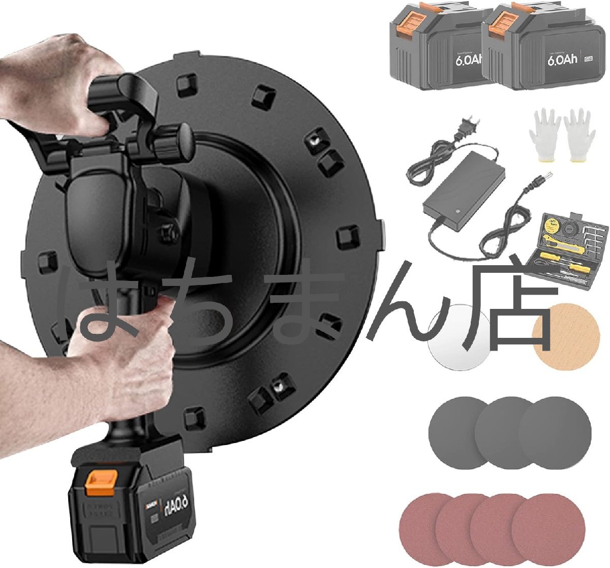コンクリート 研磨機 充電式トロウェル ポリッシャー モルタル 電動 セメント 左官 土間ポリッシャー コンクリート均 6.0AH 2個電池拍卖