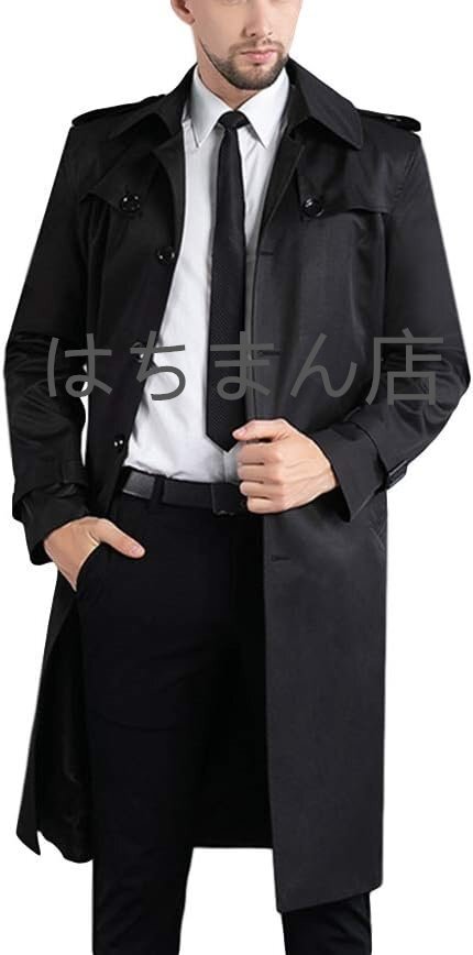 トレンチコート メンズ ロングコート ロング丈コート ビジネス カジュアル 撥水 トレンチ 大きいサイズ有り 春コート 秋冬 ブラック S-4XL拍卖