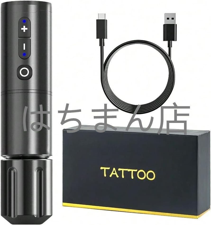 ロータリータトゥーペンマシン ワイヤレス式 クリップコード 1800mAhバッテリー コアレスモーター タトゥー機器 プロ&初心者(金単電池)拍卖