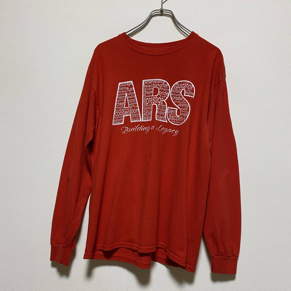 アメリカ古着 英字プリント 長袖 Tシャツ ロンT US古着 クルーネック GILDAN ギルダン Mサイズ 【W233】拍卖