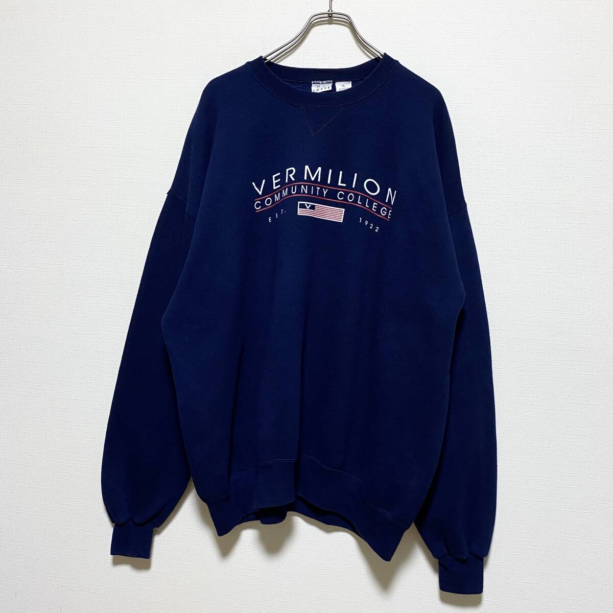 アメリカ古着 90s ヴィンテージ スウェット トレーナー USA製 裏起毛 XLサイズ カレッジ プリント 【W322】拍卖