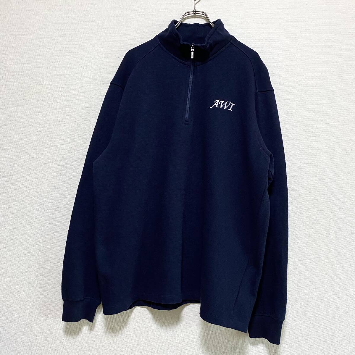 アメリカ古着 00s スウェット トレーナー ハーフジップ 裏起毛 XLサイズ ヴィンテージ 刺繍 【W333】拍卖