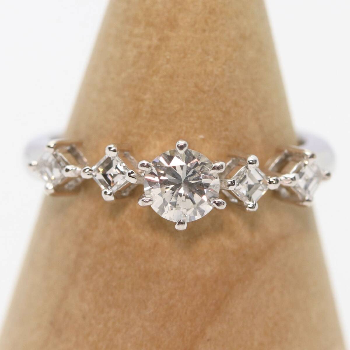 天然 ダイヤモンド 0.50ct Pt900 バゲット リング/24-2022S拍卖