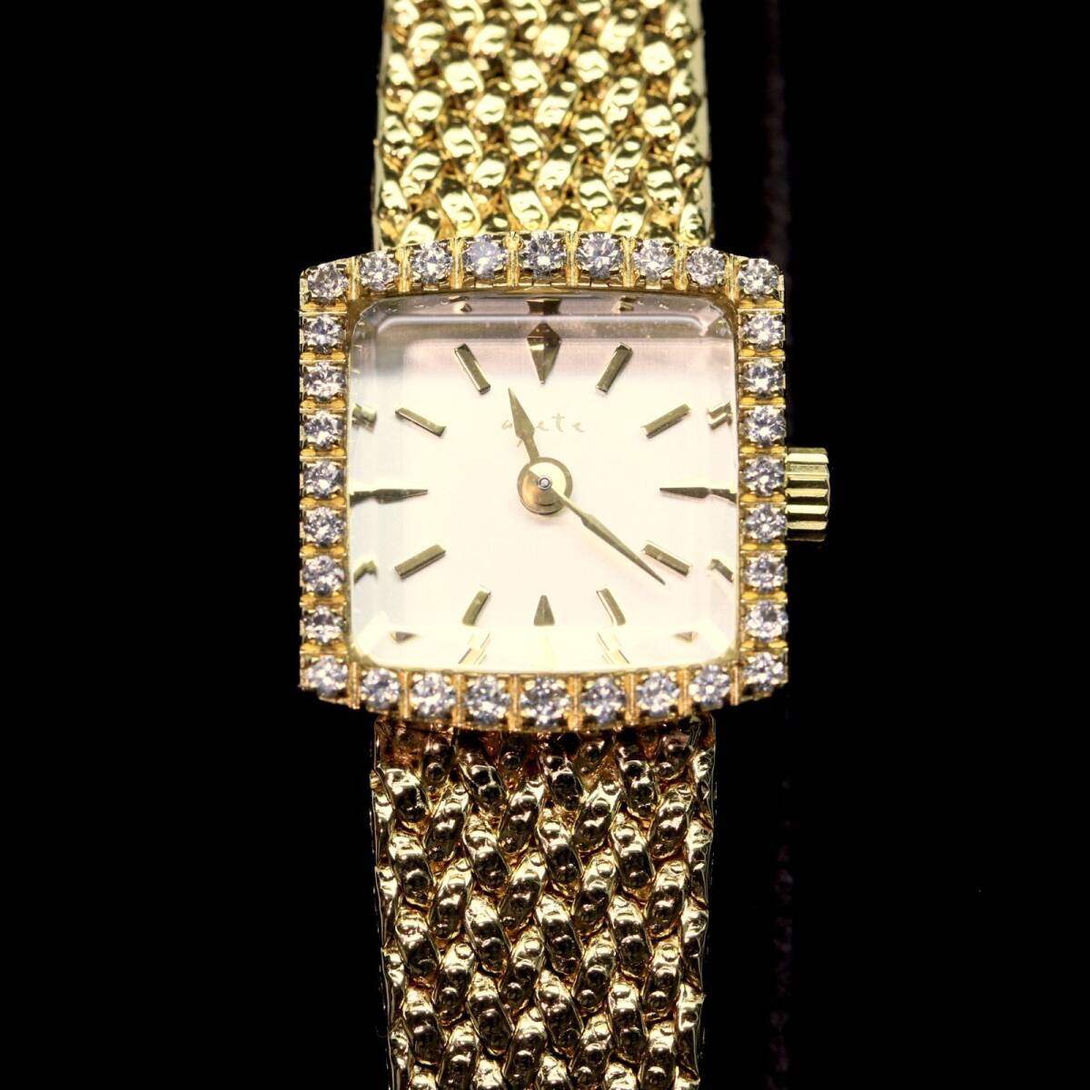 美品 アガット ダイヤ 0.23ct ジュエリーウォッチ /24-2963箱拍卖