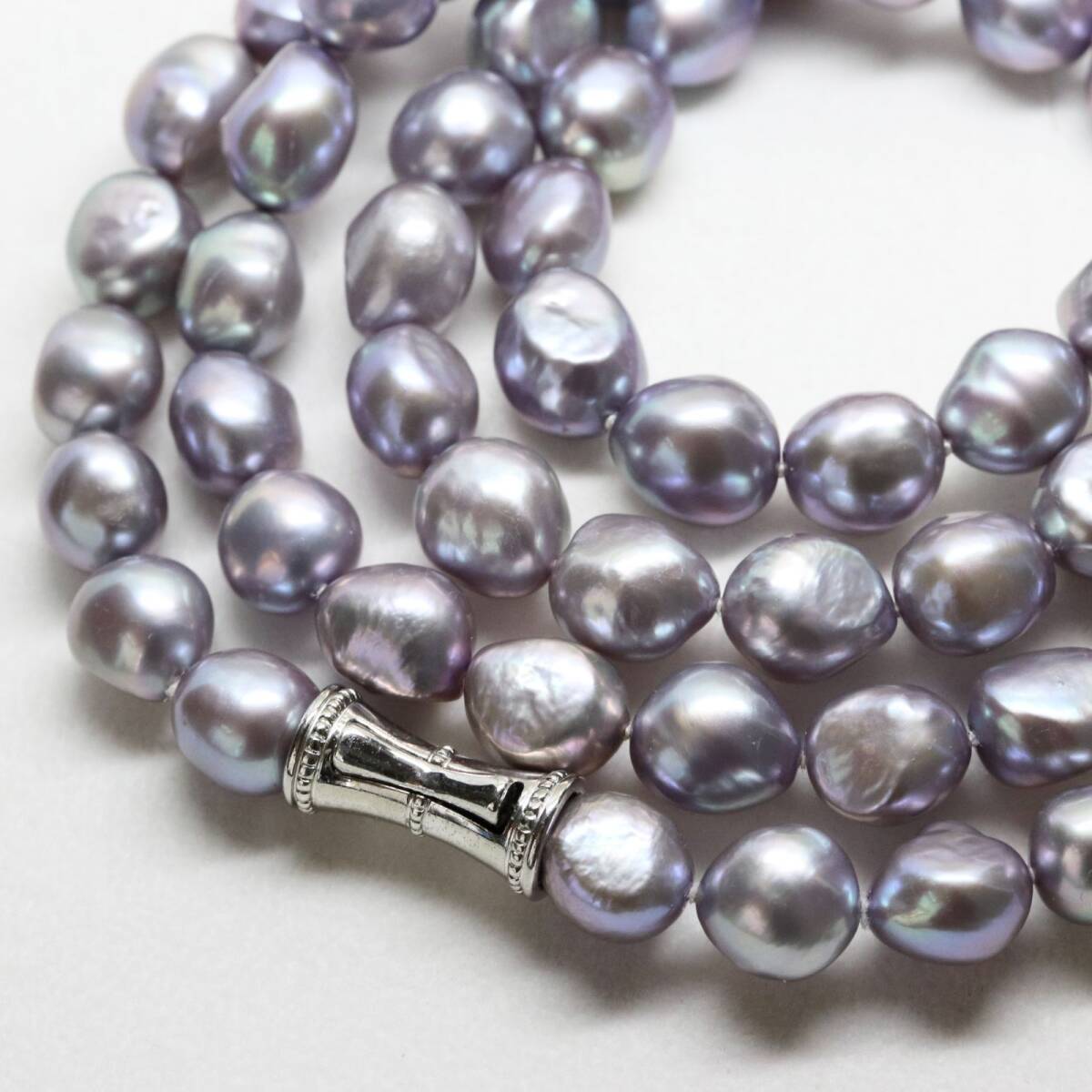 田崎真珠 バロック グレー パール ロング ネックレス/24-1577拍卖