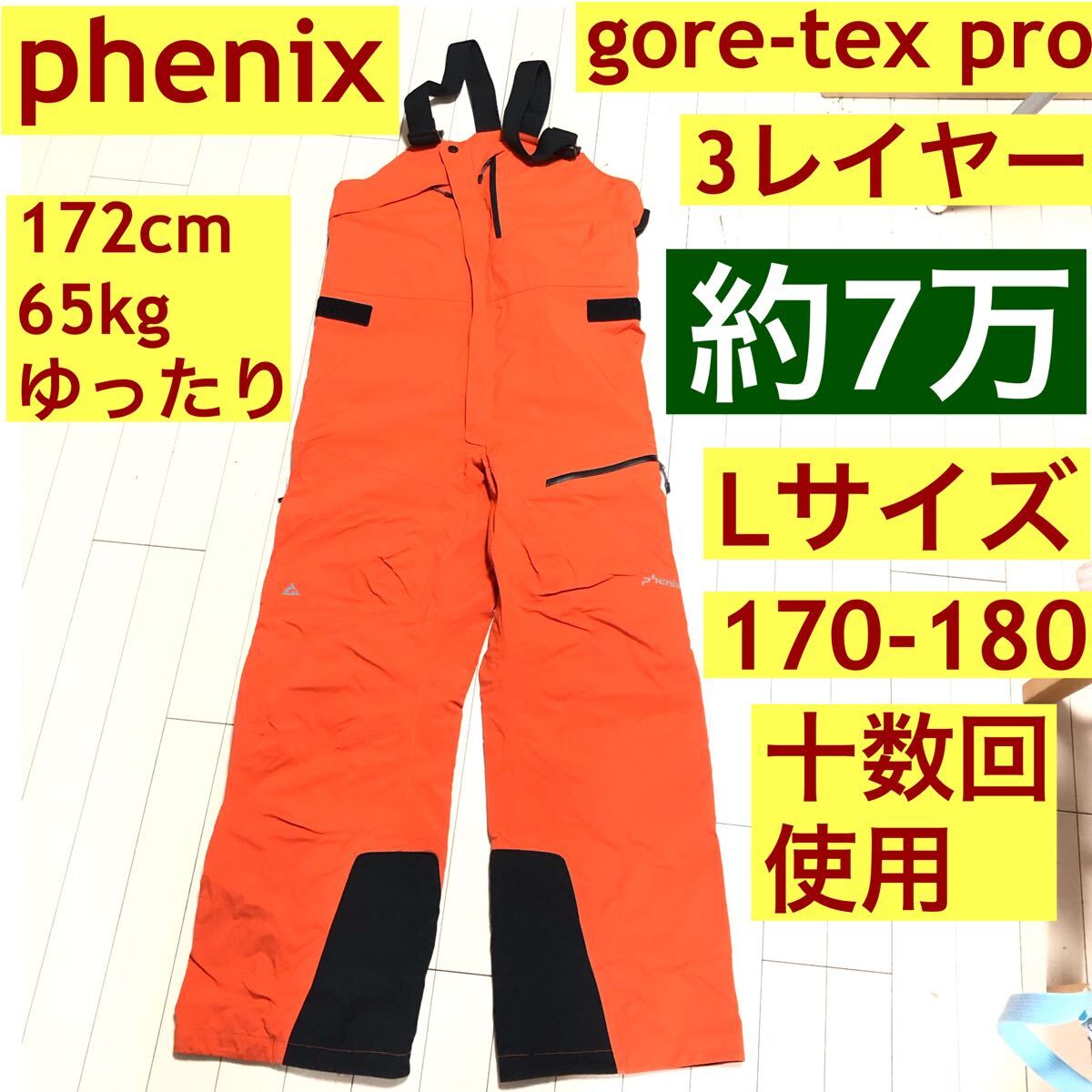 phenix スノーボード スキー ビブパンツ gore-tex pro Lサイズ burton ak457 に負けない拍卖