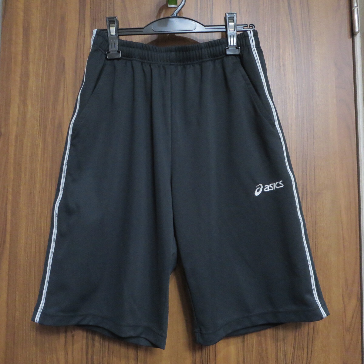 Lサイズ ハーフパンツ スポーツウエア ASICS(アシックス)トレーニング ネイビー 男女兼用 ポケット付 シンプル 送料230円♪①拍卖