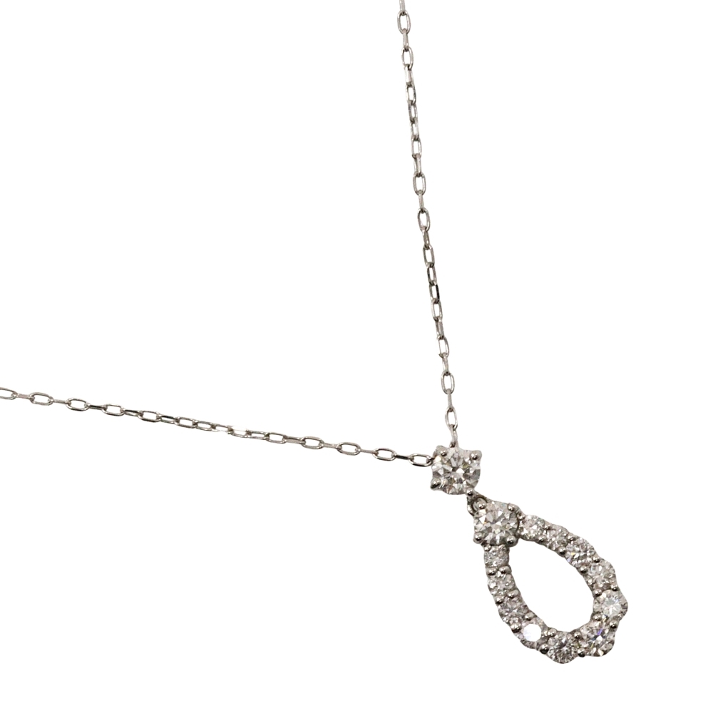 0.3 ネックレス Pt950プラチナ×Pt850プラチナ×ダイヤモンド 約1.9g レディース【R182924001】中古拍卖