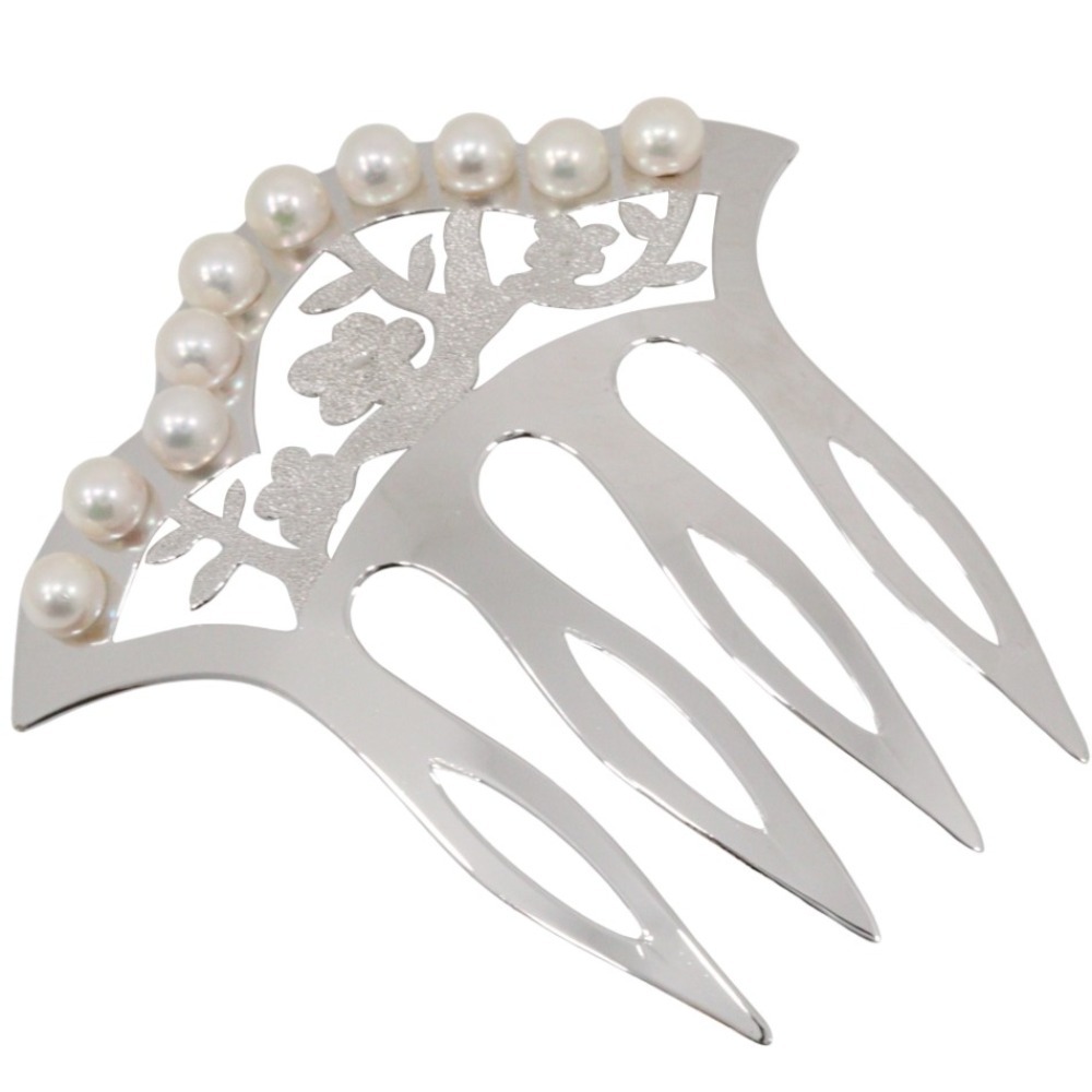 真珠 コーム 和装 髪飾り・かんざし シルバー×パール レディース【R191224002】中古拍卖