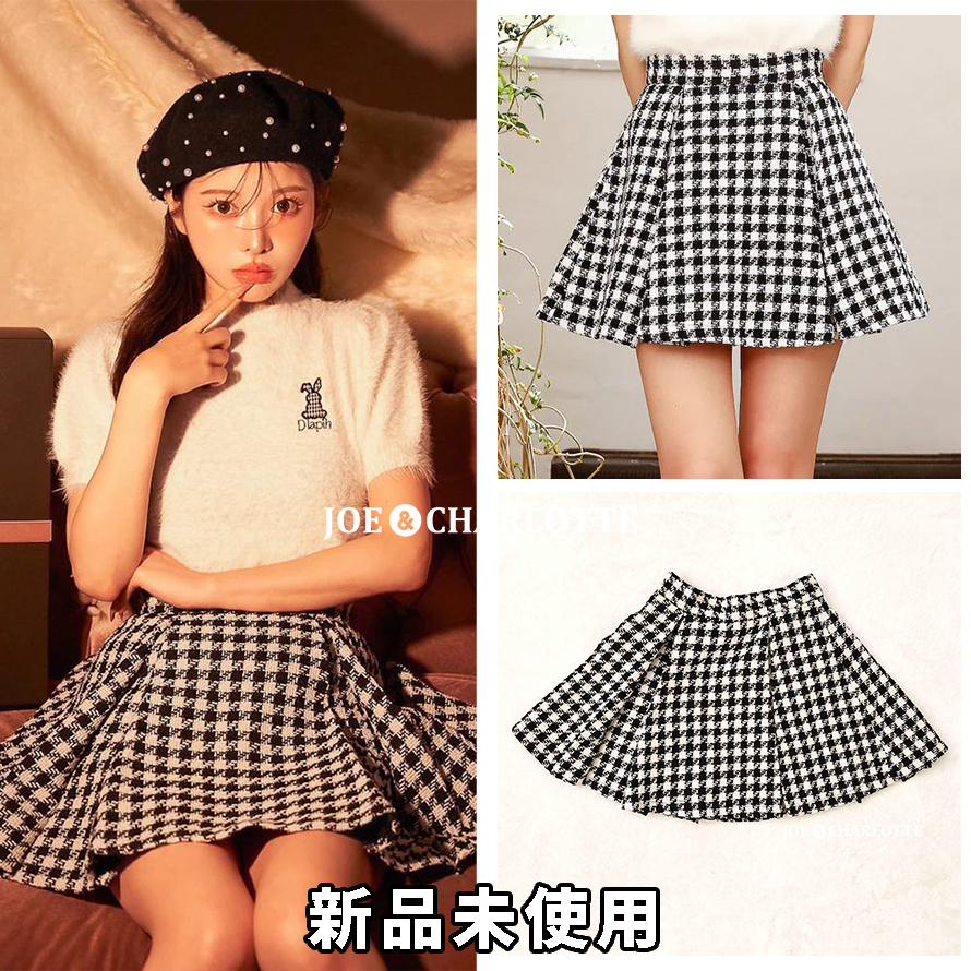 ダーリッチ darich チェックツイードフレアミニスカート MIX S しゃるのクローゼット拍卖