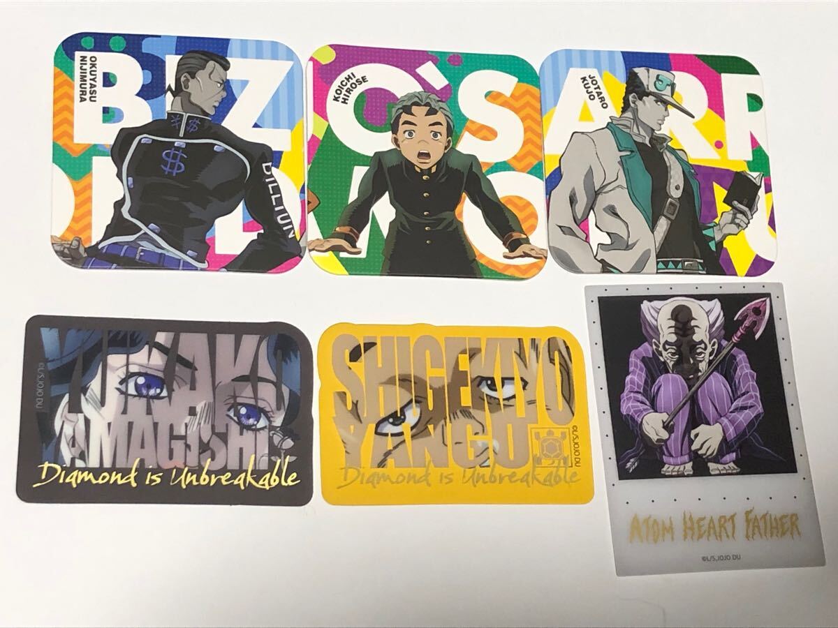 ジョジョ スクエアコースター、クリアカード、ステッカー6種拍卖