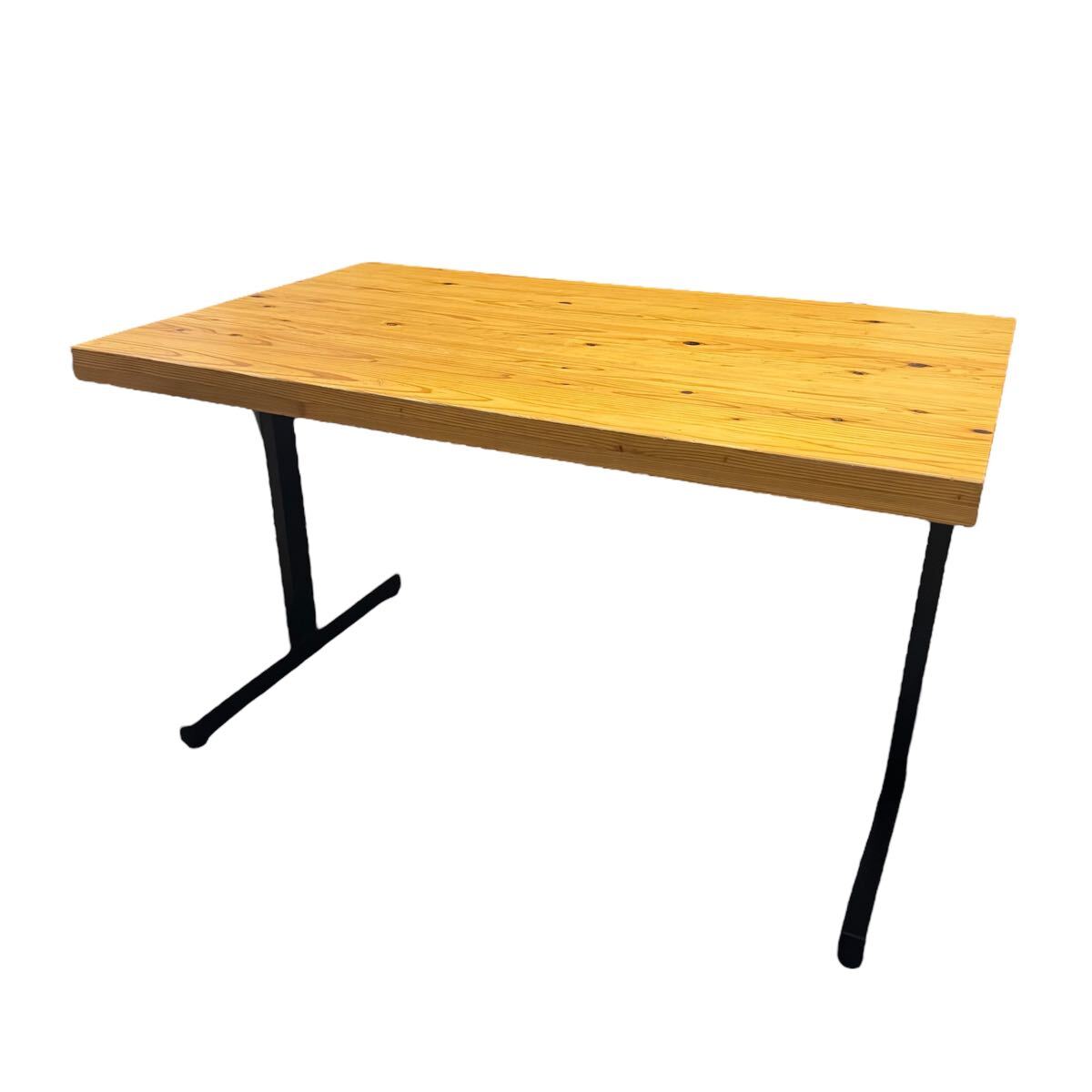 ☆無印良品 内田洋行 ダイニングテーブル 平机 事務机 作業机 カフェテーブル 店舗 木 1275 ウチダ アイアン オフィス おしゃれ拍卖