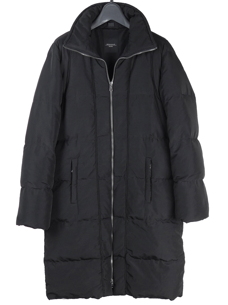 Weekend Max Mara ウィークエンド マックスマーラ 中綿ハイネックコート36 ダウン ジャケット maxmara ジップアップ タフタ ブラック拍卖